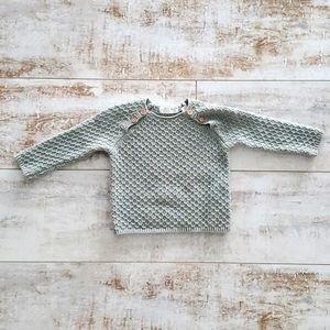 Zara Knit Cardigan Eggshell Green 6-9months